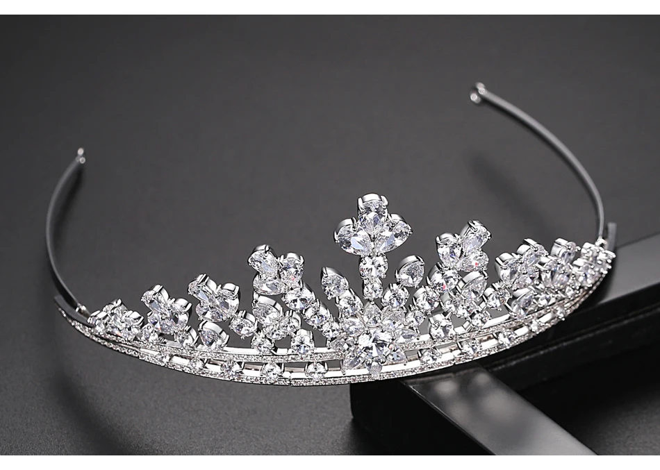 Luxury Cubic Zirconia Bridal Crown Tiara main image 0