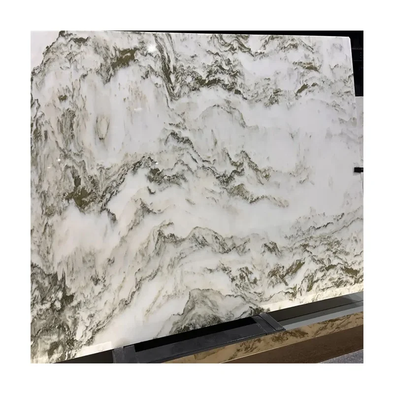 Luksusowy, dostosowany do indywidualnych potrzeb projekt malowania krajobrazów, biała płyta marmurowa do dekoracji ścian wewnętrznych, piękna naturalna biała płytka podłogowa z marmuru