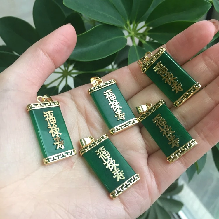 Green Jewelry for Family Necklace Fu Dragon Jade Emerald Jade HOT! Chinese Natural 10 Environmental Friendly Agate BOHEMIA Cz
