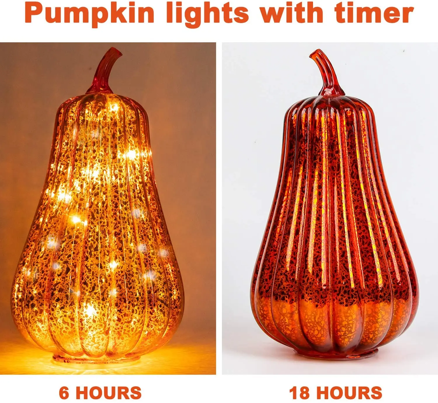 mercury glass lighted pumpkin