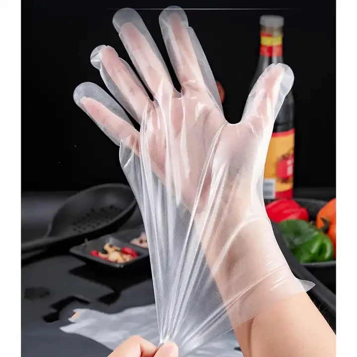50 Pieces/ Pack Disposable CPE Material Waterproof Oilproof Thicken Gloves for Barber Beauty Salon Kitchen Food
