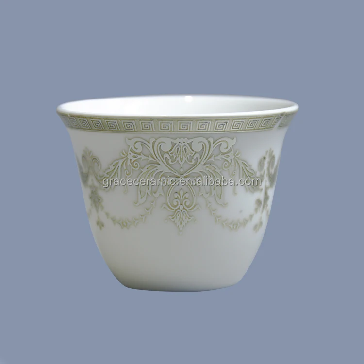 Wholesale Cheap Custom Printing Gold Silver Ceramic 12 Pcs Cawa Cups Set for Arabic