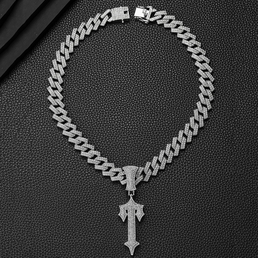 NL2191 Crystal Sword Men Necklace - Hip Hop Jewelry Stock