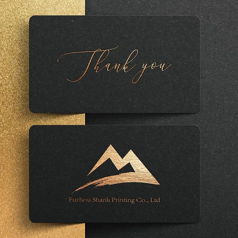 Luxury Custom 700g Thick Paper Thank You Post Card With Foil Logo Business Customized Brand Order Cards Print