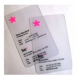 Hot Sale Printing Transparent Plastic PVC custom logo business cards