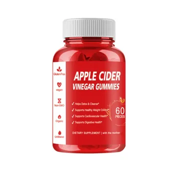 Private Label OEM 60pc Organic Bulk No Sugar Free Korea Apple Cider Vinegar Vitamins Candy ACV OEM Weight Loss Keto Gummies