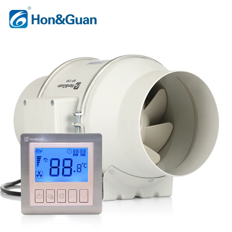 Factory Cheap Price Big air Flow 4 Inch 220~240V Custom Made Duct Fan Booster Ventilation Fans with Control Panel Exhaust Fan