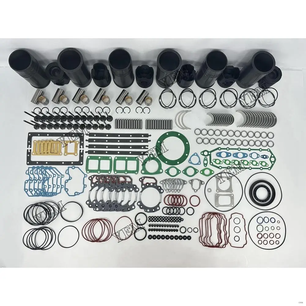 6D125 Overhaul Kit With Bearings Piston Rings Full Gasket Set Liner Valve Kit 6151-31-2710 for Komatsu