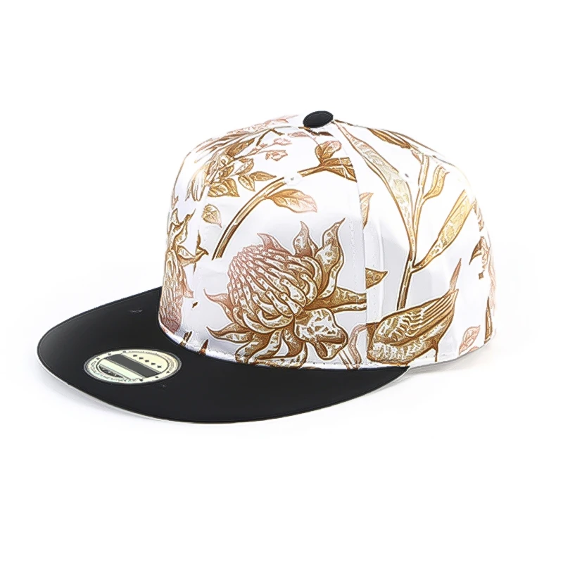 All Over Printed Flower Snapback Cap - Custom Floral 