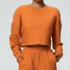 Manica lunga casual arancione brillante