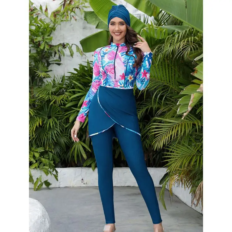 YONGSEN Women Plus Size Modest Muslim Swimwear Short-sleeved Burkinis Hijab Muslimah Islamic Swimsuit Sport Clothing main image 1