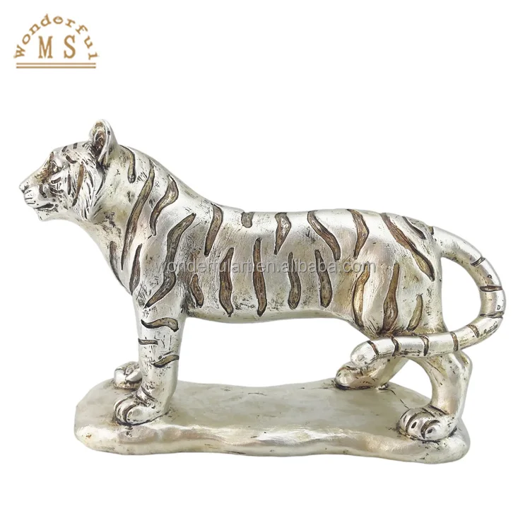 customized resin anime tiger Figurines poly stone animal sculpture souvenir gifts for home decoration