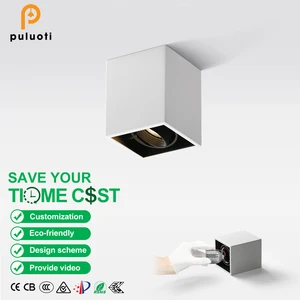 PULUOTI Indoor White Aluminium Surface Mounted Downlight for Living Room Replaceable Bulb MR16/GU10 Ceiling Spot Lamp Housing
