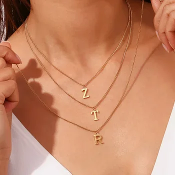 A00573116 XUPING JEWELRY 26 letter female students Europe and America cool personality gift neutral letter pendant necklace