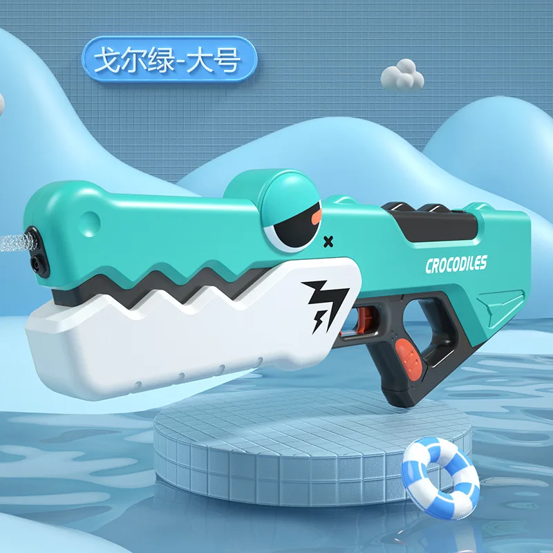 Outdoor Summer Automatic Highpressure Electric Crocodile Water Gun Toys Boys Parentchild Water