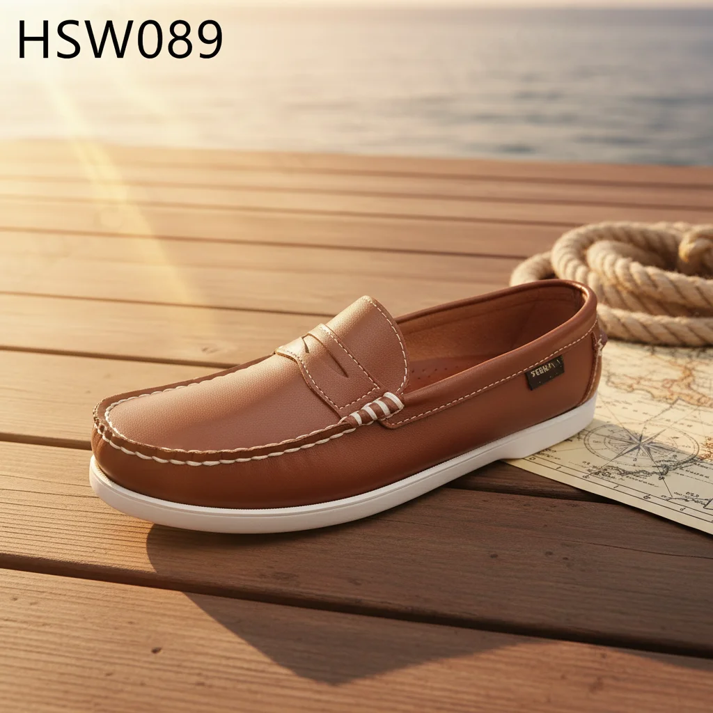 ZYF,Mask Style Quick On/off Small Size Available Casual Penny Shoes Street Stroll Low MOQ Blue/brown Fashion Deck Shoes HSW089