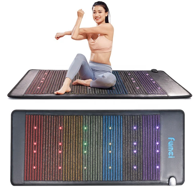 FUMEI 7 Crystal Stone Far Infrared Massage Red Light Therapy Pemf Mat 190*80CM LED Photon PEMF Amethyst Mat