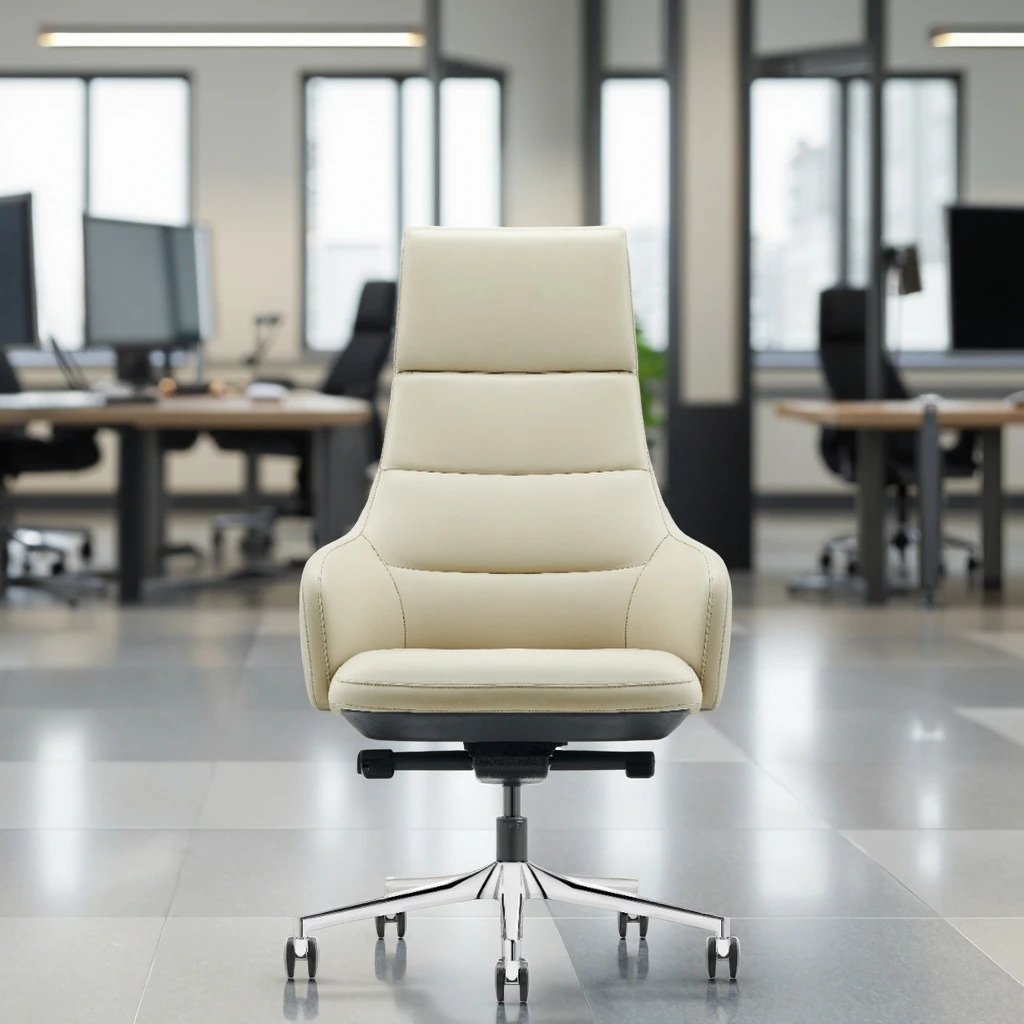 Premium Ergonomic Executive Leather Office Chair with Fixed Armrest Bifma Certified 3