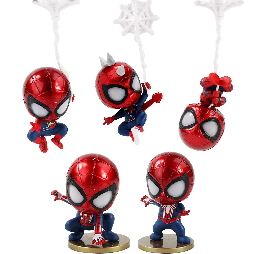 9 Cm 5pcs/lot Super Hero Spider Man Q Ver. Pvc Figure Collectible Model Toy  Mini Spiderman Car Decoration Doll - Buy Spider Man Figures,Spider Man  Garage Kits,Spider Man Model Toys Product on