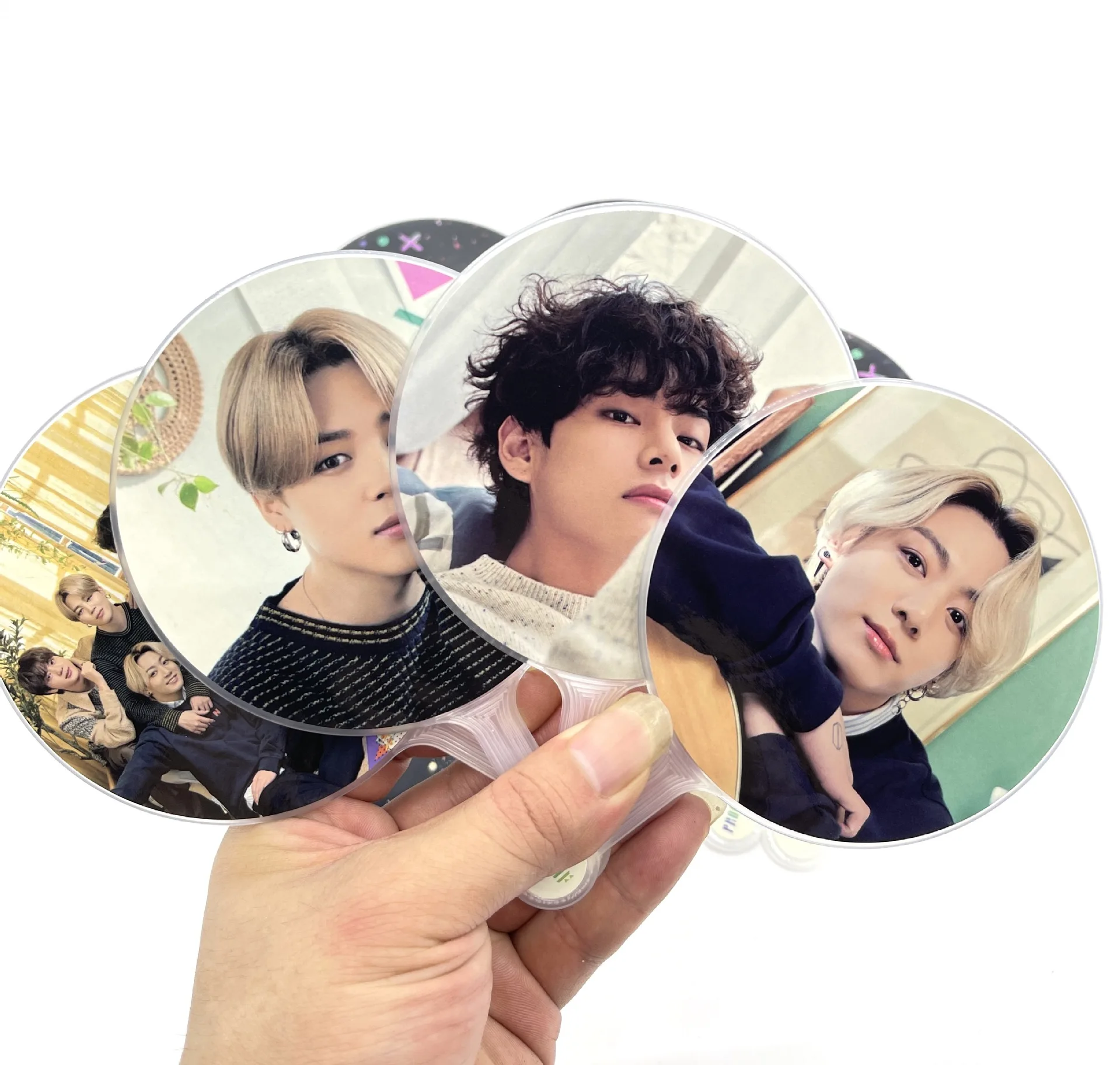 Custom Kpop Mini Picket Transparent Hand Fan | PVC Plastic Mini