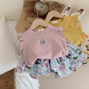 Baby Girl Mock Floral Dress Bubble Cotton Long Sleeve Dresses for Girls Fashion