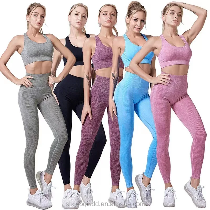 Spot Fitness Quick Two-piece Bra Tank Top Pant Yoga Crop Top Long ...