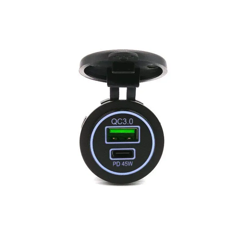 product new 12 24v usb chargers 30 type c car power adapter charging socket truck caravan automobile accessories for boat marine-0