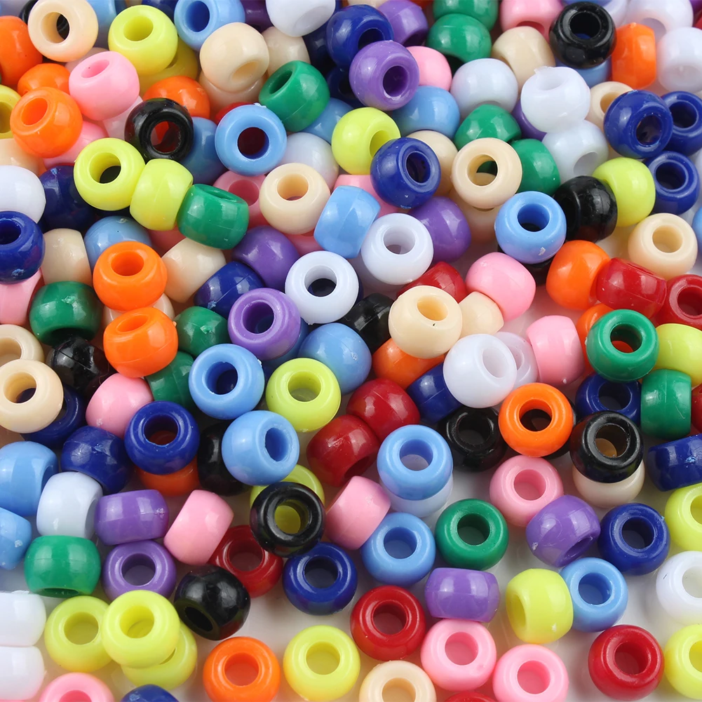 Wholesale DIY-friendly Mix Color Large Hole Acrylic & Plastic Pony Beads Colored Beads for Creative Projects