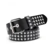 3 rows of star rivets -Black