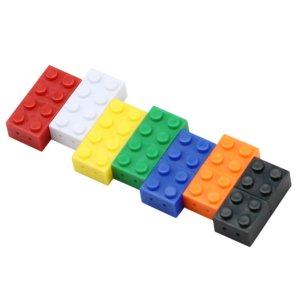 Small Plastic Toy Brick Flash USB 2.0 Memory Drive 1GB-64GB Capacities Laser Engraved Logo PC Compatible Promotions