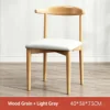Cow Horn Chair, Light Grey, X-shaped Support