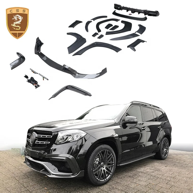 Bra-B Style Dry Carbon Fiber Body Kit For Mercedes Benz Gls X166 Rear Diffuser Trunk Wing Front