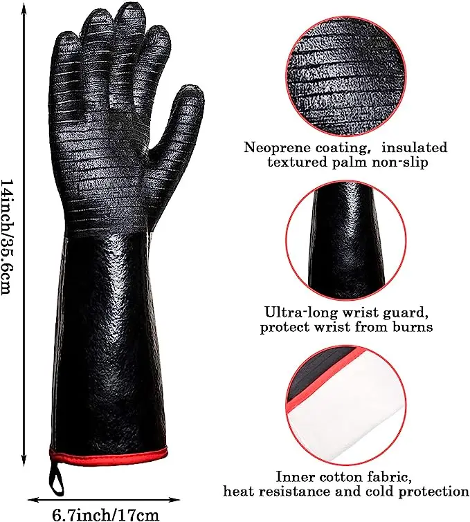 Insulated waterproof/oil & Heat Resistant BBQ, Smoker, Grill, and Cooking Gloves