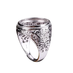 Wholesale Male Ring Base Stone Setting Custom Men Silver Rings 925 Silver 925 Empty Rings