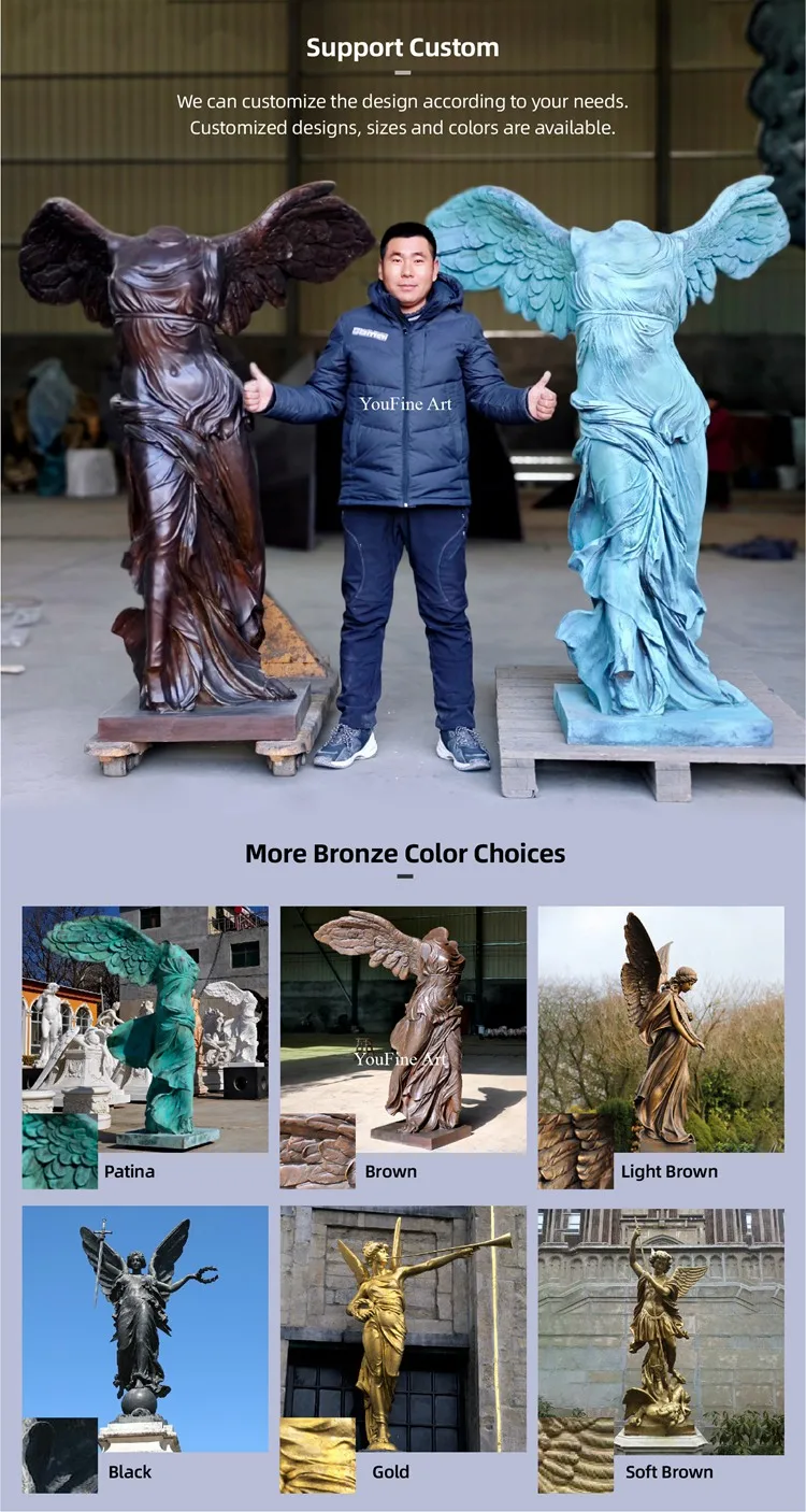 Outdoor Garden Life Size Casting Bronze Angel Statue