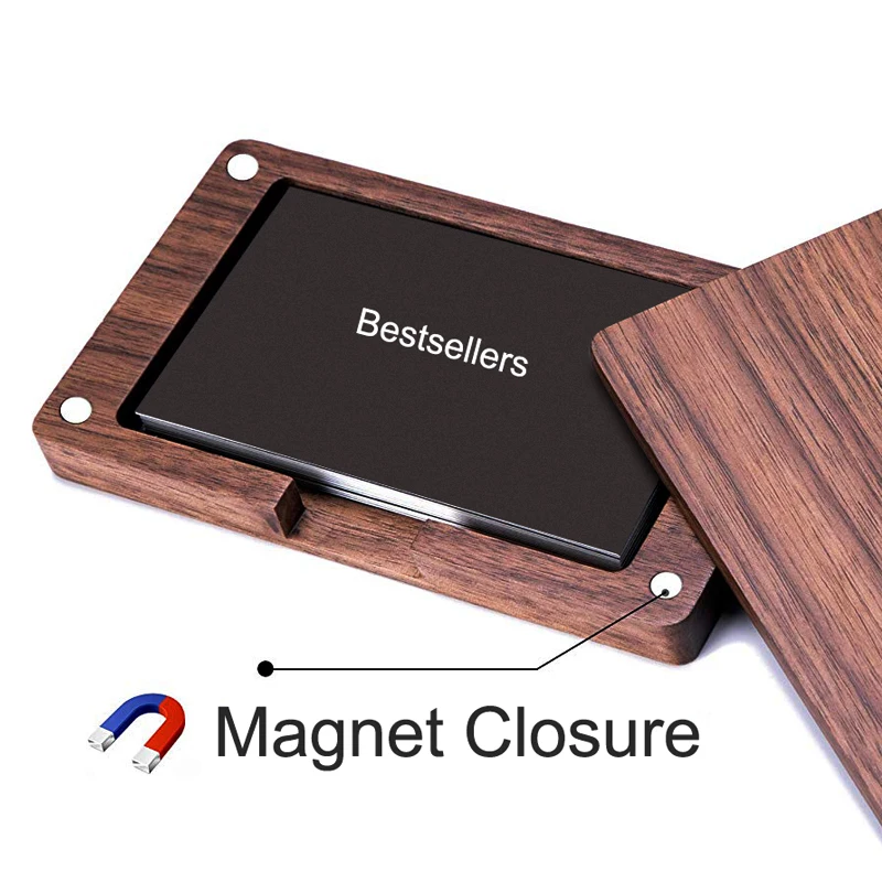 Personalized Business Card Holder Wood, Business Card Case, Wood Wallet,  Wood Business Card Holder, Corporate Gifts, Card Case Wood Magnetic 