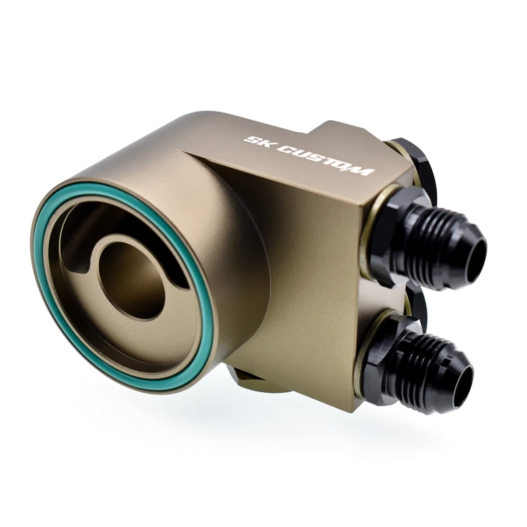 Universal Oil Cooler Filter Sandwich Plate With Thermostat and Adapter Threads AN8 Oil Filter Adapter