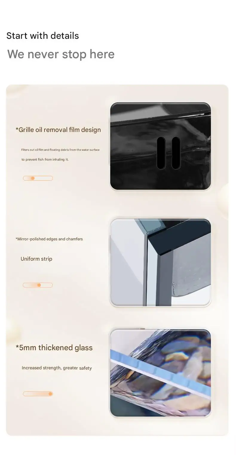 YEE Wholesale Custom Fish Tank Ultra White Glass Clear Desktop Ecological Aquarium Tank With Cover product detail 11