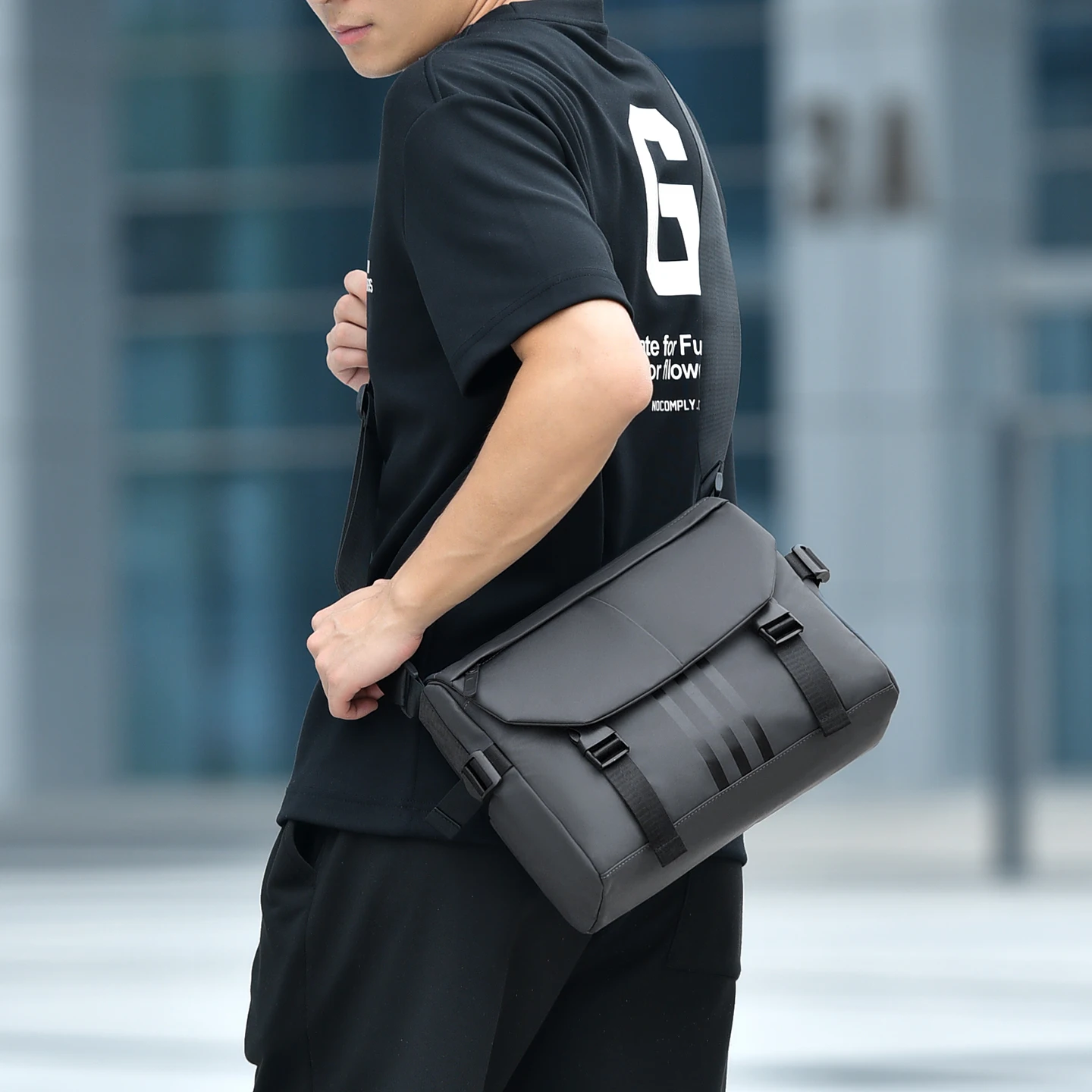 Men's Minimalist Crossbody Bag Soft-Touch, Water-Resistant & Lightweight for Work, Travel & Daily Use