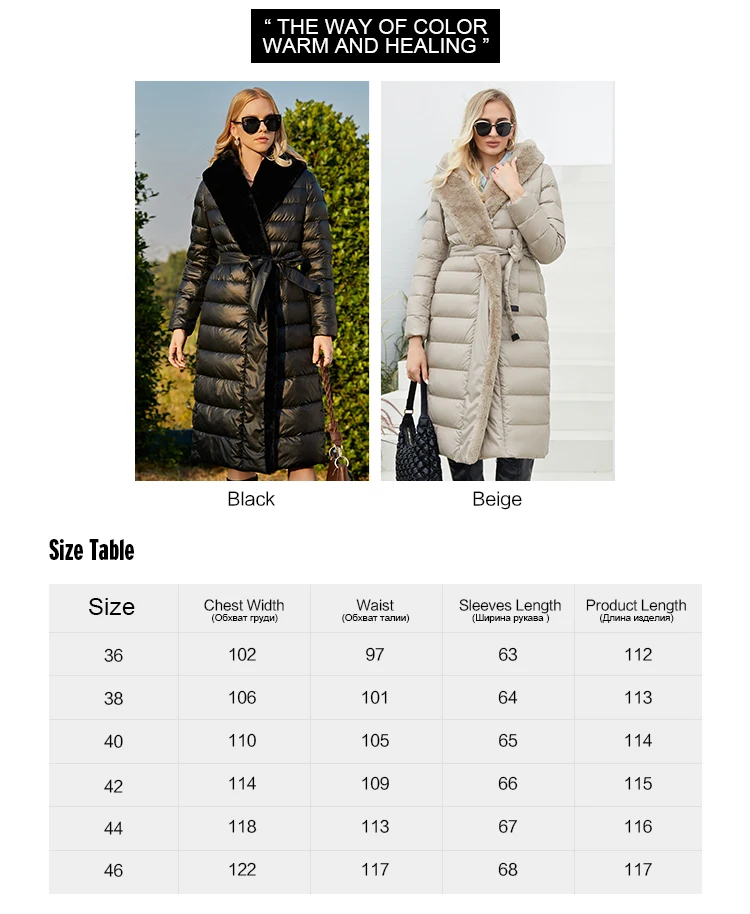 New Winter Women's Coat Women Long Warm Parka Jacket With Rabbit Fur ...