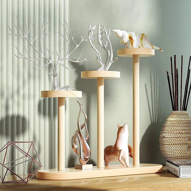 Деревянная подставка для растений деревянная украшена свежим и элегантным