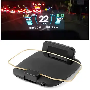 Bediffer Head-up Display C1 – OBD2 + GPS, Zeigt Geschwindigkeit, Temperatur & Mehr, Plug & Play