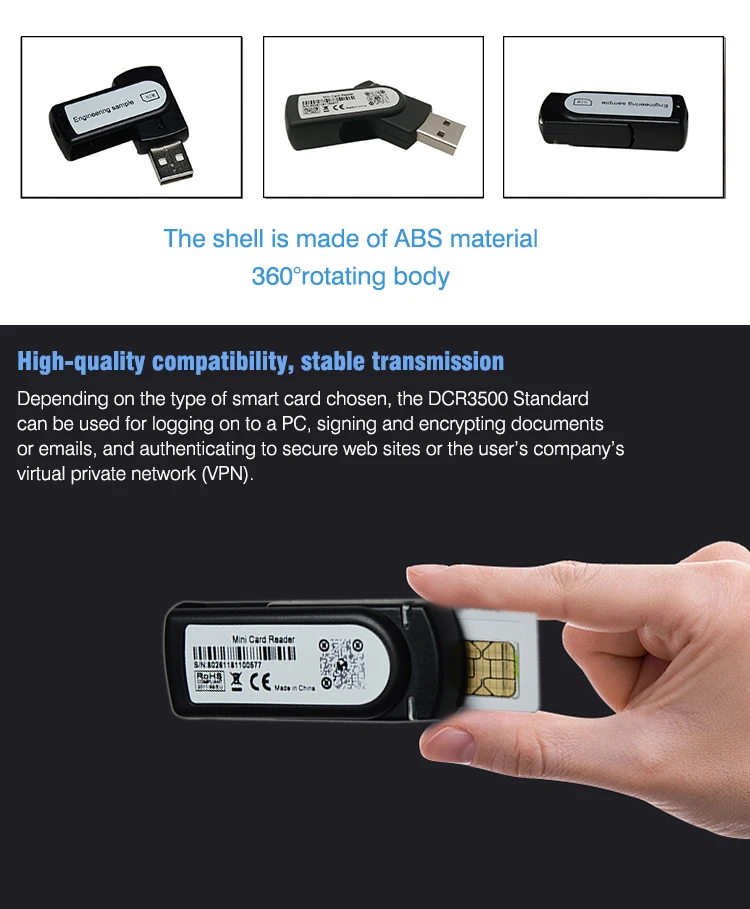 Chip USB CCID Backup SIM Card Reader Writer For GSM Phone DCR3500 - ANKUX.COM