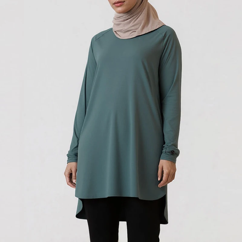 Islamic Active Long Sleeve Modest Active Sportswear Basic Training Sports Lightweight Shirts