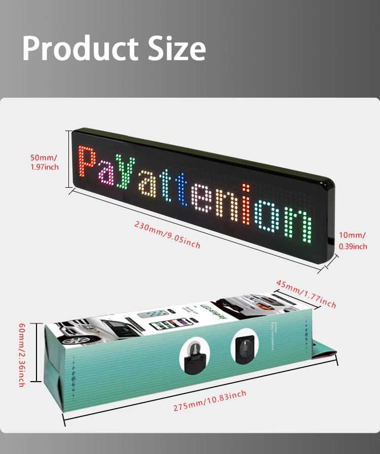 RGB Color Scrolling LED Plate USB 5V for Car Shop Advertising