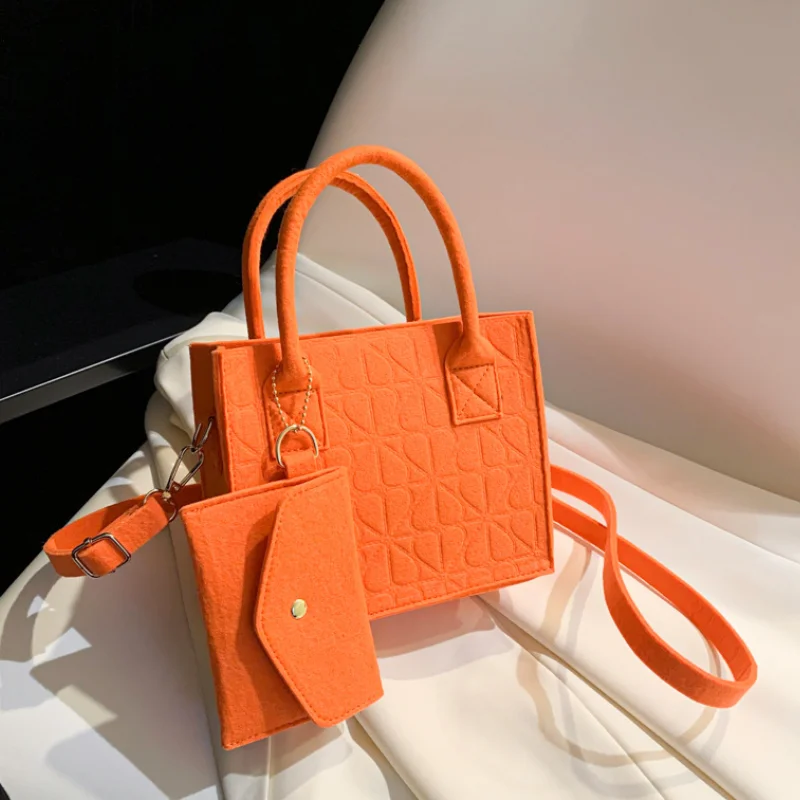 Fashion Women's Handbags Square Large Capacity Felt Tote Bag Mini