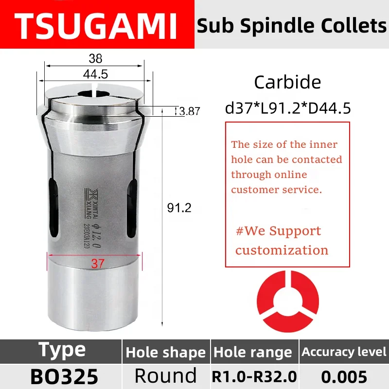 Stuka Collet for Tsugami BO325 Swiss Type Lathe Chuck - Precision