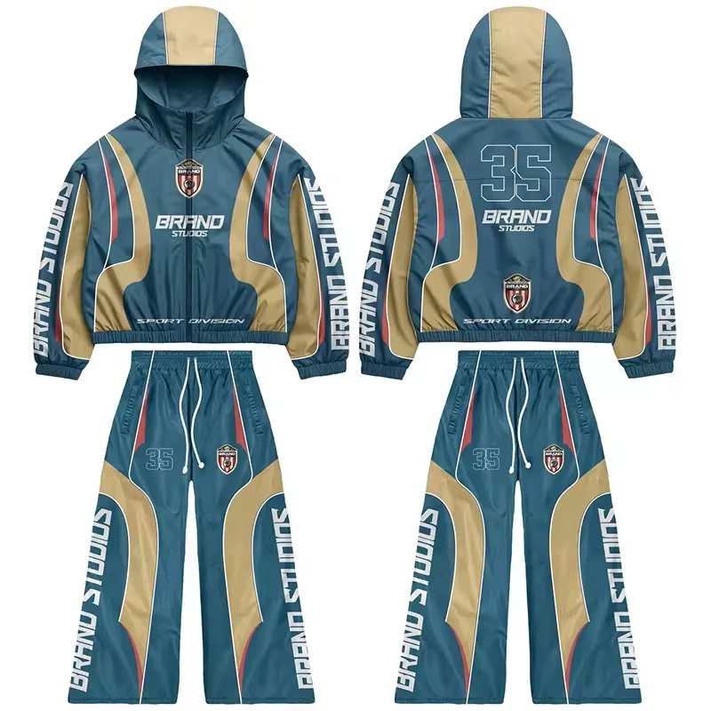 Custom Acid Wash Flared Tracksuits Zip up 500 GSM Straight Leg Jogging Suit Distressed Sweatsuit Hoodies and Sweatpants Sets Men gallery 7