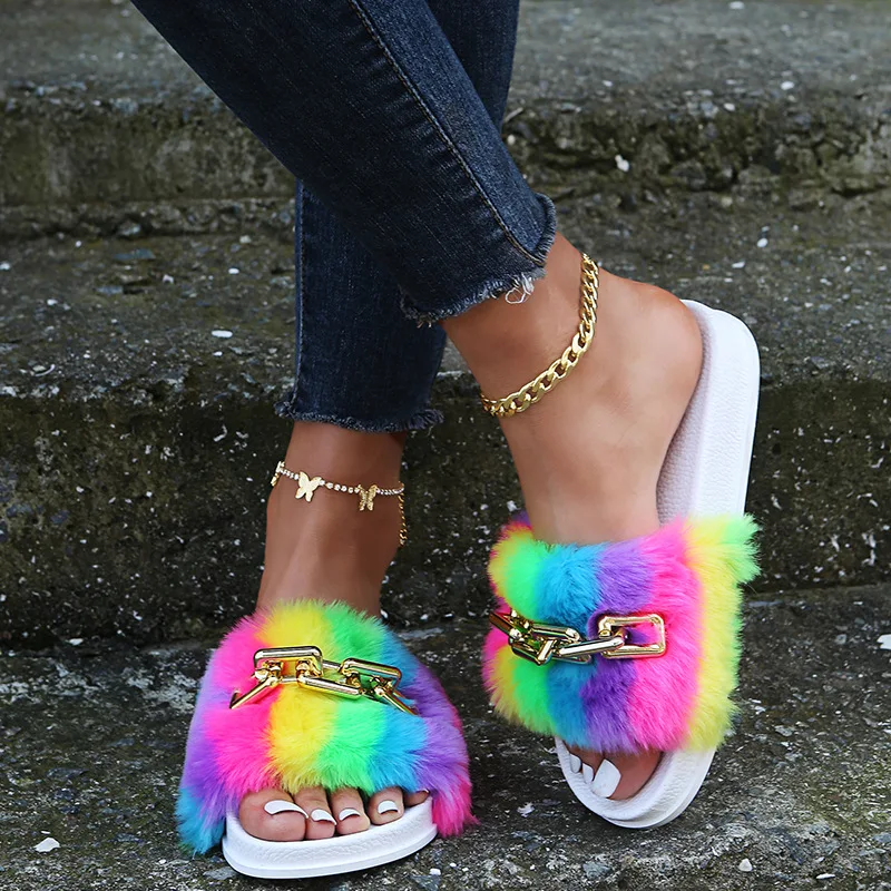 Sandalias De Pelo Con Tacón - Negro - Mujer - Sandalias - parfois.com