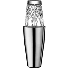 Stainless Cup and Crystal Glass  Cocktail Shaker